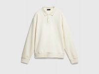 Джемпер с воротником-поло, Белый