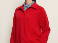 Толстовка из хлопка с отложным воротником