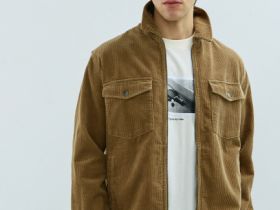 Куртка-рубашка из вельвета, Бежевый