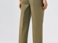 Брюки из твила, Бежевый