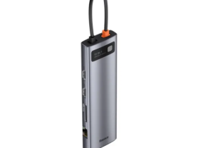 Адаптер Baseus Metal Gleam Series Multi-functional 11 в 1 Type-C HUB (CAHUB-CT0G) (Space Gray)
