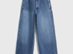 Широкие джинсы с ремнём, Синий