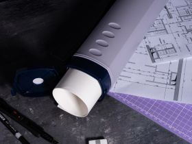 Тубус раздвижной Малевичъ, диаметр 9 см, серый