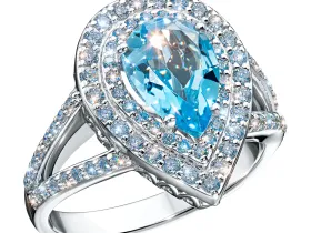 Кольцо из белого золота с топазом э4771кц06210422