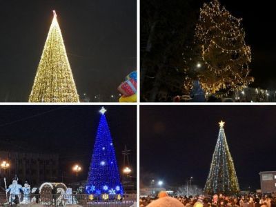 Фотообзор новогодних ёлок в районах Якутии
