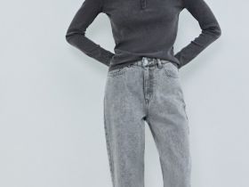 Джинсы Mom, Серый