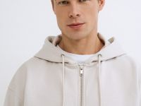 Толстовка на молнии с капюшоном, Белый