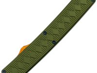 Автоматический выкидной нож Fat Dragon Samurai, сталь дамаск, зеленый