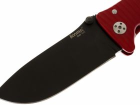 Нож складной LionSteel SR1A RB RED, сталь D2 Black Finish, рукоять алюминий (Solid®), красный