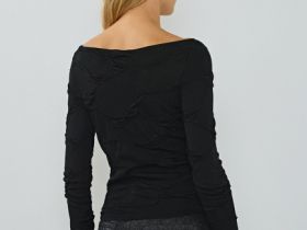 Джемпер с эффектом жатости, Черный