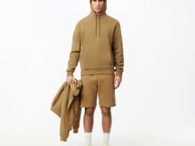 Мужское худи Lacoste классического кроя с флисом