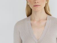 Вязаное платье мини, Бежевый