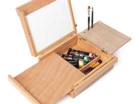 Этюдный ящик FE-1824 (для холстов на картоне) с креплением на фотоштатив, бук