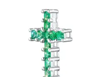 Подвеска из белого золота с изумрудами э4778пд06174800