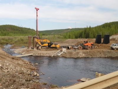 На ручье ставят "быки"