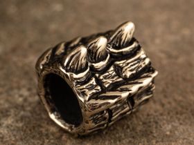 Бусина для темляка Хребет дракона, мельхиор