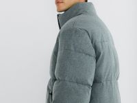 Утеплённая куртка с воротником-стойкой, Серый