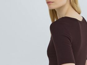 Футболка хенли из вискозы, Коричневый