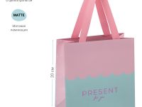 Пакет подарочный MESHU "Wave pink" 20*20*10 см