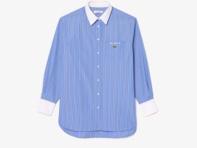 Женская рубашка Lacoste стандартного кроя с контрастным воротником