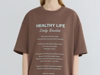 Футболка оверсайз с принтом, Коричневый