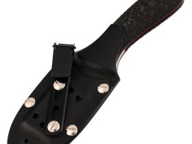 Охотничий нож ручной работы 520, сталь M390, рукоять карбон, красный