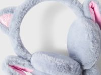 Серые плюшевые наушники с ушками для девочки Глория Джинс