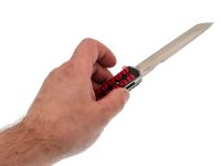 Нож Mr.Blade Hokku D2 SW G10 black red складной с чехлом