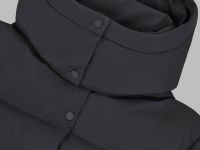 Удлиненный пуховик с натуральным пухом и термостеж