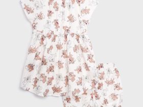 Комплект детский текстильный для девочек: косынка, платье, шорты