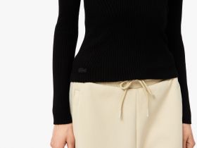 Женский свитер Lacoste с высоким воротником на молнии