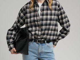 Рубашка свободного кроя в клетку