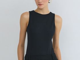 Базовое боди без рукавов, Черный