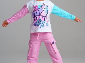 Фуфайка трикотажная для девочек (футболка с длинными рукавами)