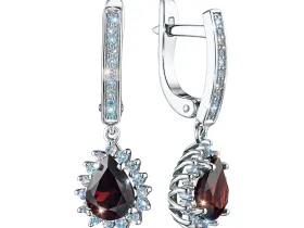 Серьги из белого золота с гранатами э4766сг06210424