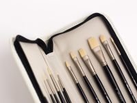 Набор кистей синтетика Малевичъ "Тициан" 12 шт в пенале, бежевый
