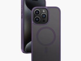 Чехол-накладка Keephone Magsafe Case для Apple iPhone 14 Pro Max пластиковый (фиолетовая рамка)