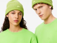Шапка-бини из хлопка Lacoste унисекс