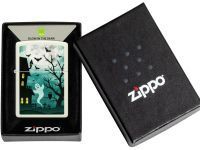 Зажигалка ZIPPO Spooky Design с покрытием Glow In The Dark Green, латунь/сталь, белая