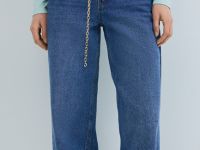 Широкие джинсы Wide leg с ремнём, Синий