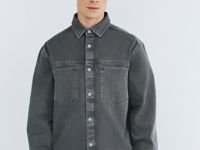 Куртка-рубашка из твила с карманами, Серый