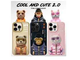 Чехол-накладка Nimmy Friends Cool Cute 2.0/Gorilla для Apple iPhone 16 Pro полиуретан (черный)