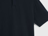 Поло из текстурной хлопковой ткани, Черный