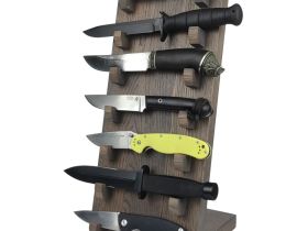 Подставка для коллекции из 7-ми ножей Woodinhome HKS0207OG, дуб, серый