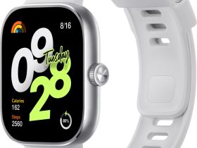 Умные часы Xiaomi Redmi Watch 4 Серебристые, с серым ремешком