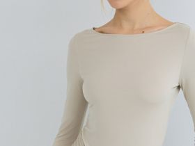 Лонгслив с завязками на поясе, Бежевый