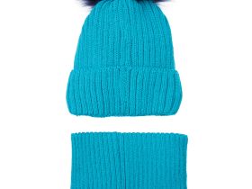 Комплект детский трикотажный для мальчиков: шапка, снуд