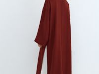 Кимоно на завязках из вискозы и льна, Оранжевый