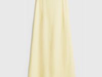 Прямая макси-юбка с эластичным поясом, Желтый