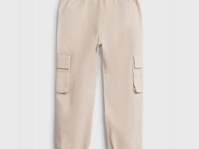 Брюки с карго-карманами для девочек, Бежевый